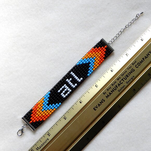 ATL atl bead bracelet, Atlanta MARTA colors, handmade, adjustable length - Picture 5 of 5